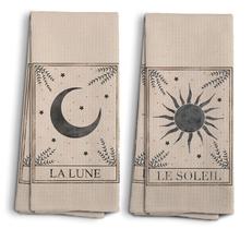 Toalhas de cozinha NOQL Boho Celestial Sun and Moon Set of 2 Toalhas de cozinha NOQL Boho Celestial Sun and Moon Set of 2