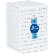 Toalhas de cozinha para decoração 100% algodão 30x30cm branco (pacote com 12)