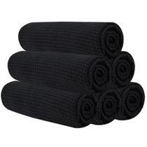 Toalhas de ginástica Vnoss Microfiber para malhar, pacote com 6 unidades pretas