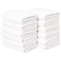 Toalhas de mão Amazon Basics 100% algodão 40x65cm - pacote com 12 unidades brancas Toalhas de mão Amazon Basics 100% algodão 40x65cm - pacote com 12 unidades brancas