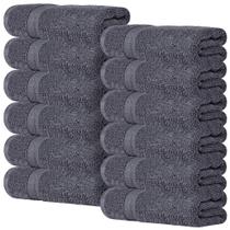 Toalhas de mão brancas clássicas Wealuxe Grey 16x27cm, pacote com 12 Toalhas de mão brancas clássicas Wealuxe Grey 16x27cm, pacote com 12