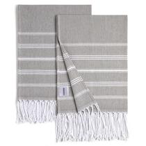 Toalhas de mão cabanana 100% algodão turco 50x75cm, pacote com 2 unidades, cinza