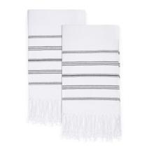 Toalhas de mão cabanana, tecido de algodão turco, conjunto de 2, brancas