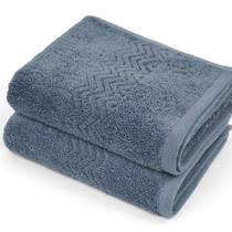 Toalhas de mão Cleanbear 100% algodão altamente absorvente azul-cinza Toalhas de mão Cleanbear 100% algodão altamente absorvente azul-cinza