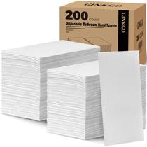 Toalhas de Mão Descartáveis Ginkgo Pacote com 200 Unidades Toque de Linho Branco