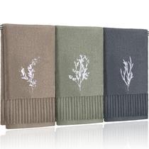 Toalhas de mão FuWeave Boho Botanical bordadas 100% algodão x3