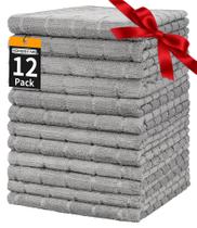 Toalhas de mão HOMERHYME Microfiber, pacote com 12, 25x15cm, cinza