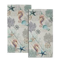 Toalhas de mão Imiss Nautical Blue Coral 36x72cm Conjunto de 2