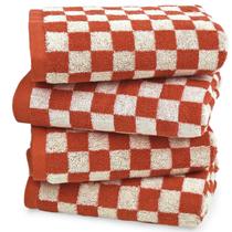 Toalhas de mão Jacquotha Checkered 100% algodão 13x29cm, pacote com 4