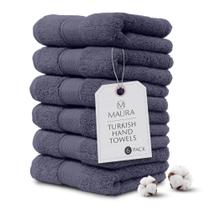 Toalhas de mão MAURA Indigo Blue, algodão turco, conjunto de 6