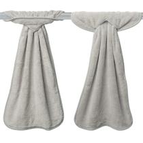Toalhas de mão R HORSE Grey Absorvente Coral Fleece x4 com laço Toalhas de mão R HORSE Grey Absorvente Coral Fleece x4 com laço