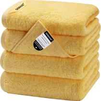 Toalhas de mão SEMAXE Amarelas 100% Algodão 27x40cm 4 peças