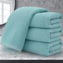 Toalhas de mão VOOVA & MOVAS Teal 100% algodão, conjunto de 4