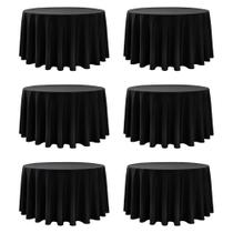 Toalhas de mesa Dailyset, kit com 6, pretas, redondas, 305 cm, resistentes a manchas Toalhas de mesa Dailyset, kit com 6, pretas, redondas, 305 cm, resistentes a manchas