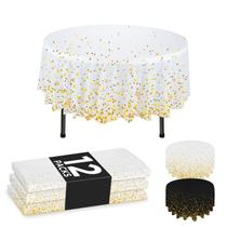 Toalhas de mesa de plástico NORZEE 84 polegadas redondas brancas, pacote com 12