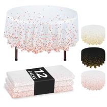 Toalhas de mesa de plástico NORZEE 84 polegadas redondas brancas, pacote com 12