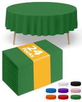 Toalhas de mesa de plástico redondas Niuara, pacote 24, 213 cm, impermeáveis