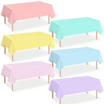 Toalhas de mesa descartáveis de plástico pastel YIDAKO 54x108 em 6 unidades Toalhas de mesa descartáveis de plástico pastel YIDAKO 54x108 em 6 unidades