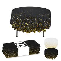 Toalhas de mesa descartáveis NORZEE 84 cm redondas pretas (pacote com 12) Toalhas de mesa descartáveis NORZEE 84 cm redondas pretas (pacote com 12)