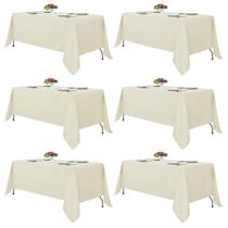 Toalhas de mesa Fitable Ivory Polyester, pacote com 6 para mesas de 6-8 pés Toalhas de mesa Fitable Ivory Polyester, pacote com 6 para mesas de 6-8 pés