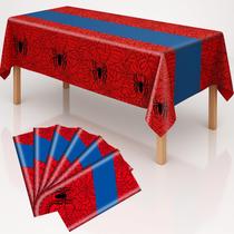 Toalhas de mesa iCrius Spider Theme, pacote com 6, 137 x 274 cm, plástico vermelho/azul