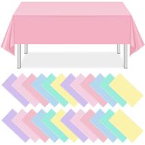 Toalhas de mesa MASHAN de plástico pastel descartáveis 54x108 em 24 unidades Toalhas de mesa MASHAN de plástico pastel descartáveis 54x108 em 24 unidades