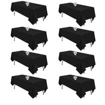 Toalhas de mesa pepmily Black, pacote com 8, 152x259cm para retângulo de 6 pés