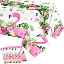 Toalhas de mesa Preboun Flamingo 6 peças Tropical Luau Party 54x108in Toalhas de mesa Preboun Flamingo 6 peças Tropical Luau Party 54x108in