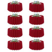 Toalhas de mesa redondas de poliéster vermelho sancua, pacote com 8, 229 cm Toalhas de mesa redondas de poliéster vermelho sancua, pacote com 8, 229 cm
