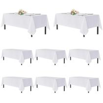 Toalhas de mesa sancua brancas retangulares 137x274cm, pacote com 8