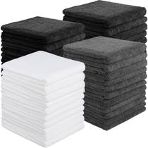 Toalhas de microfibra Shimeyao, pacote com 40 x 74 cm, preto, branco, cinza Toalhas de microfibra Shimeyao, pacote com 40 x 74 cm, preto, branco, cinza