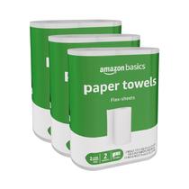 Toalhas de papel Amazon Basics, folhas flexíveis de 2 camadas, 6 rolos