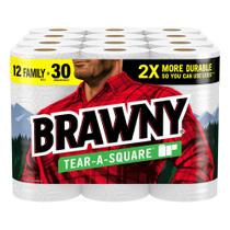 Toalhas de papel Brawny Tear-A-Square 12 Family Rolls = 30 regulares Toalhas de papel Brawny Tear-A-Square 12 Family Rolls = 30 regulares