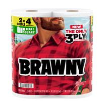 Toalhas de papel Brawny Tear-A-Square de 3 camadas e 2 rolos duplos Toalhas de papel Brawny Tear-A-Square de 3 camadas e 2 rolos duplos