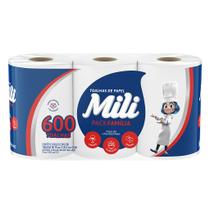 Toalhas de Papel Mili 600 Folhas Pack Família com 3 Mega Rolos x 200 Toalha 19x20,5 Multiuso Máxima Absorção Resistência Toalhas de Papel Mili 600 Folhas Pack Família com 3 Mega Rolos x 200 Toalha 19x20,5 Multiuso Máxima Absorção Resistência