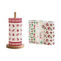Toalhas De Papel Para Cozinha Com Tema De Natal, Panos Laváveis De Uso Duplo (Úmido E Seco) Para