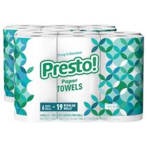 Toalhas de papel Presto! Flex-A-Size, 2 camadas, 158 folhas, 12 rolos