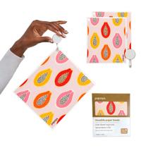 Toalhas de papel reutilizáveis, mamão, pacote com 2 unidades, de secagem rápida e laváveis Toalhas de papel reutilizáveis, mamão, pacote com 2 unidades, de secagem rápida e laváveis