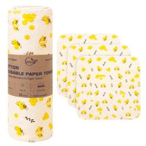 Toalhas de papel reutilizáveis Poyday, rolo lavável, pacote com 25 unidades de algodão