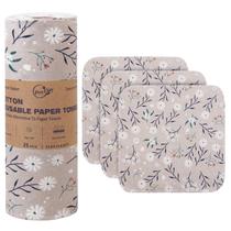 Toalhas de papel reutilizáveis Poyday, rolo lavável, pacote com 25 unidades de algodão