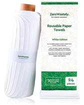 Toalhas de papel reutilizáveis ZeroWastely Value Pack 24 100% algodão Toalhas de papel reutilizáveis ZeroWastely Value Pack 24 100% algodão