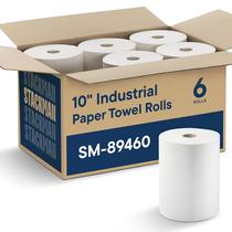 Toalhas de papel Stack Man Industrial 10 x 800 cm brancas 6 rolos