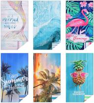 Toalhas de praia Casa Platino Lorne, pacote com 6, 180x80cm, microfibra