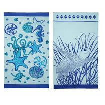 Toalhas de praia LANE LINEN, pacote com 2 para mulheres, 39x71 cm, azul celeste Toalhas de praia LANE LINEN, pacote com 2 para mulheres, 39x71 cm, azul celeste