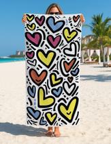 Toalhas De Praia Love E Corações Pop Art 140x70 Banho Macia