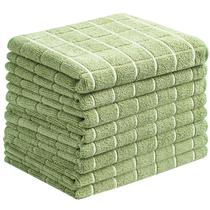 Toalhas de prato de microfibra HYER KITCHEN, pacote com 8, 26x18cm, verde oliva