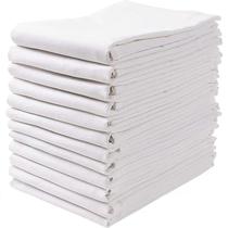 Toalhas de prato Flour Sack Wealuxe 28x28cm, pacote com 12 unidades, algodão branco Toalhas de prato Flour Sack Wealuxe 28x28cm, pacote com 12 unidades, algodão branco