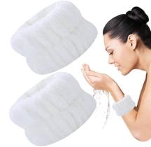 Toalhas de pulso: flanela de microfibra branca PEROLADA, 2 peças para mulheres Toalhas de pulso: flanela de microfibra branca PEROLADA, 2 peças para mulheres