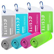 Toalhas de resfriamento CSITE, pacote com 4, 120x30cm, microfibra gelada