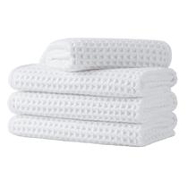 Toalhas de rosto MICROFI Microfiber Waffle 30,48x30,48 cm 4 peças